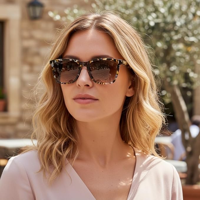 CARFIA Polarized Sunglasses for Women: Acetate, Small/Medium Size, UV400 Anti Glare CA5354