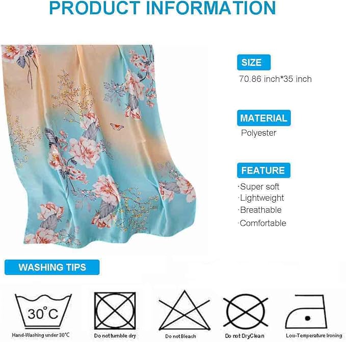 Xyueanlo Scarfs for Women Lightweight Scarves Fashion Print Floral Pattern Head Scarf Wraps Shawls