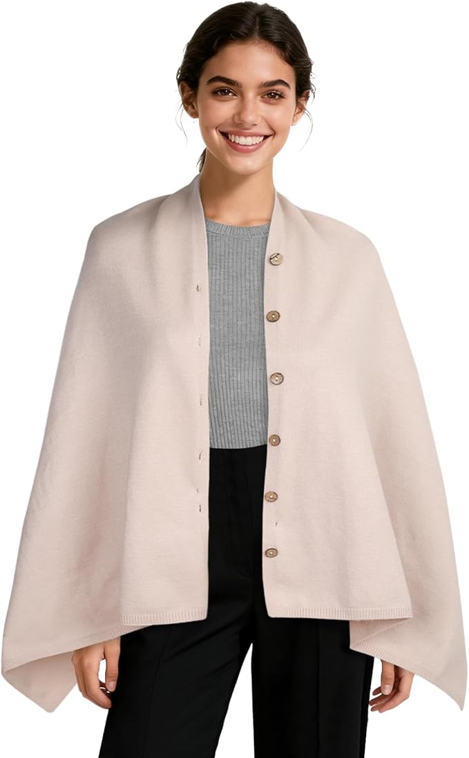 EXTREE Scarfs for Women Pashmina Silky Shawl Wrap for Evening Dressing Blanket Open Front Poncho Cape