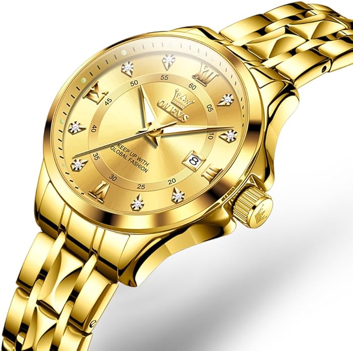 OLEVS Watch Women,Watches for Women,Luxury Casual Stainless Steel Women's Wrist Watches Classic Small Face Dress Analog Womens Watches with Date Easy to Read Waterproof Luminous Quartz Ladies Watches