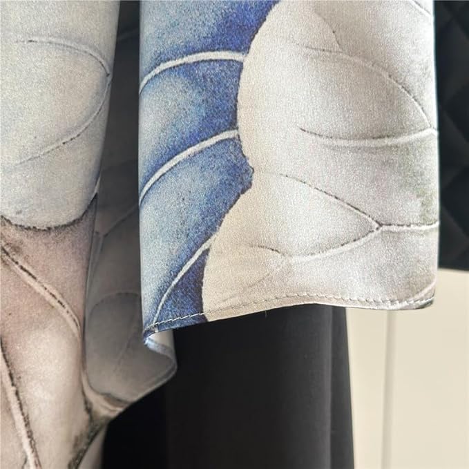 100% Mulberry Silk Scarfs for Women Floral Print Satin Long Scarf for Headscarf Hair Wraps Shawl with Gift Packed