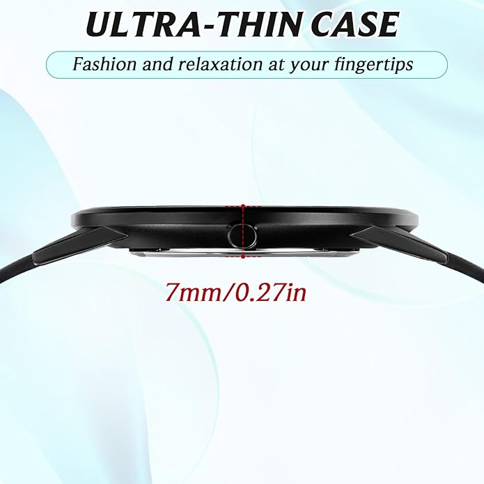Mens Watches Ultra-Thin Minimalist Waterproof-Fashion Wrist Watch for Men Unisex Dress with Leather Band