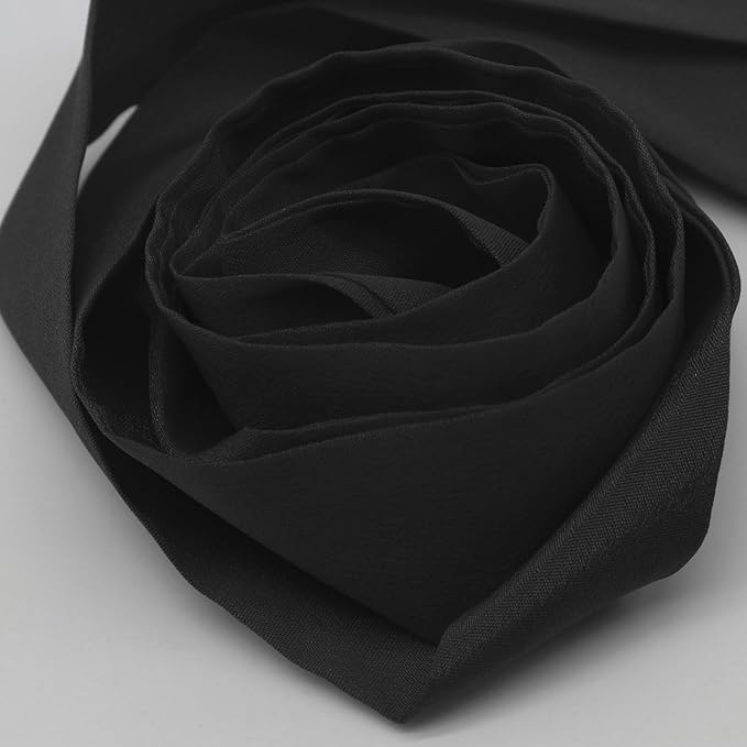 Long Satin Neckerchief Versatile Ribbon Tie Neck Scarf Solid Color Skinny Womens Tie