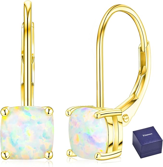 Moissanite Earrings for Women 2.0CT D Color,18K White Gold Plated Sterling Silver Dangle Earrings, Leverback Drop Earrings Jewelry for Gifts