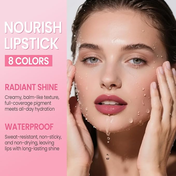 Honey Lipstick Tinted Lip Balm - Matte Tint Cream Lipsticks for All Skin Tones, Hydrating Lip Stain, Can be Buildable Blendable Nourishing Moisturizing Suitable for Women to Every Day Makeup 02