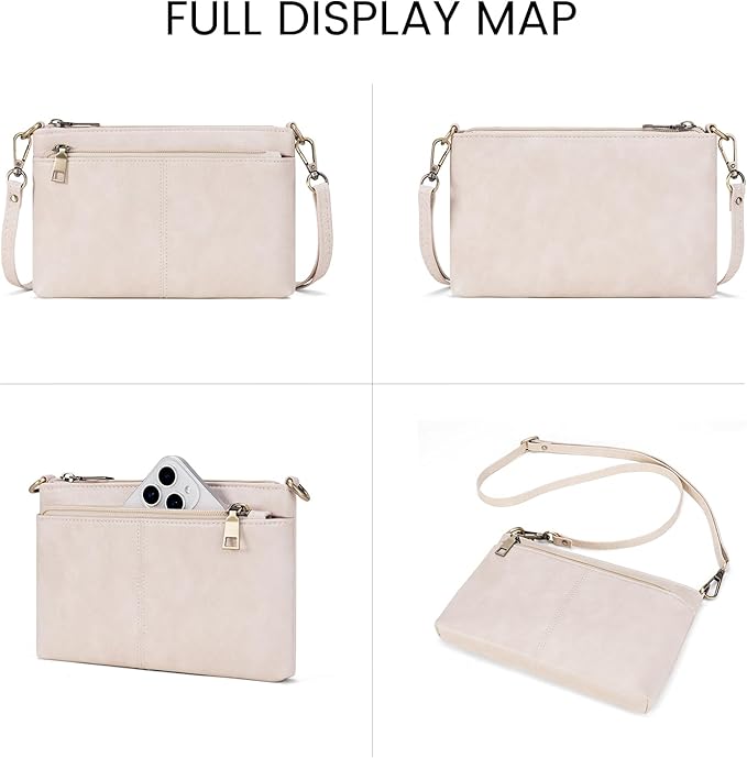 SENDEFN Leather Crossbody Bag for Women Small Clutch Purses Crossbody Shoulder Handbag Wallet Purses RIFD Card Slots