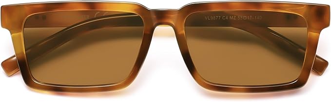 VANLINKER Retro Rectangular Polarized Sunglasses for Women Men Trendy Small Chic 80s 90s Square Sun Glasses VL9877