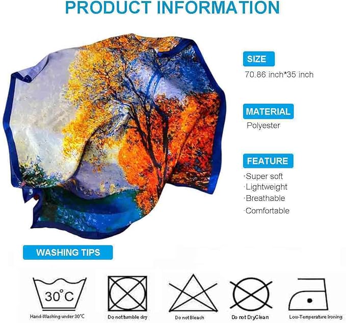 Xyueanlo Scarfs for Women Lightweight Scarves Fashion Print Floral Pattern Head Scarf Wraps Shawls