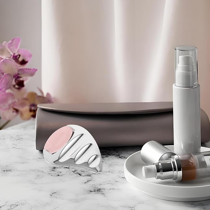 Face Gua Sha Massage Roller: Stainless Steel Facial Massager Scraping Board for Women Skincare - Facial Roller Gua Sha for Lifting/Shaping Spa/Home