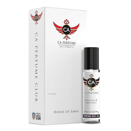 CA Perfume Impression of Side Effect Unisex Fragrance Oil Amber Scent Long Lasting Perfumes for Women & Men Travel Size TSA Ready Mini Parfum Body Oil Roll-on 0.33 Fl Oz 10ml