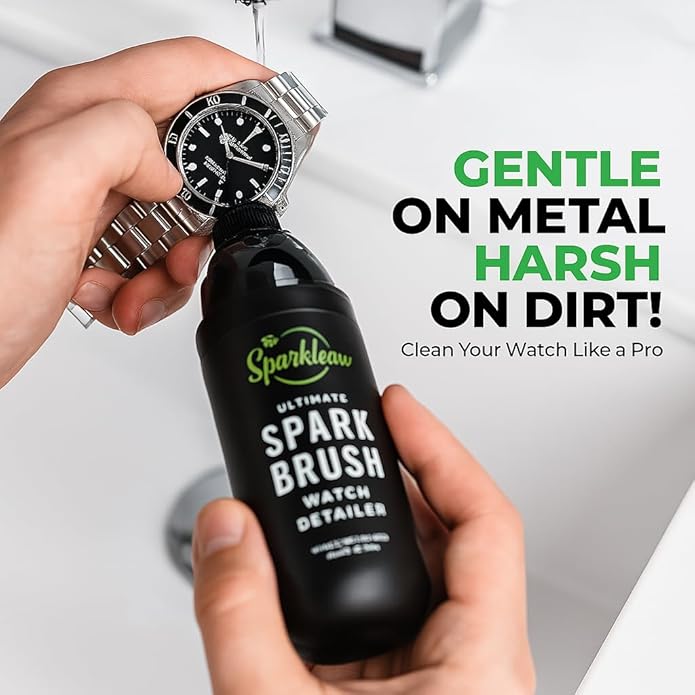 Sparkbrush Premium Watch Cleaner Kit - Ultimate Watch Cleaning Brush with Ultra-Fine Bristles - Watch Polishing Kit for All Metals - Premium Watch Cleaning Kit to Remove Dirt & Grime on Watches