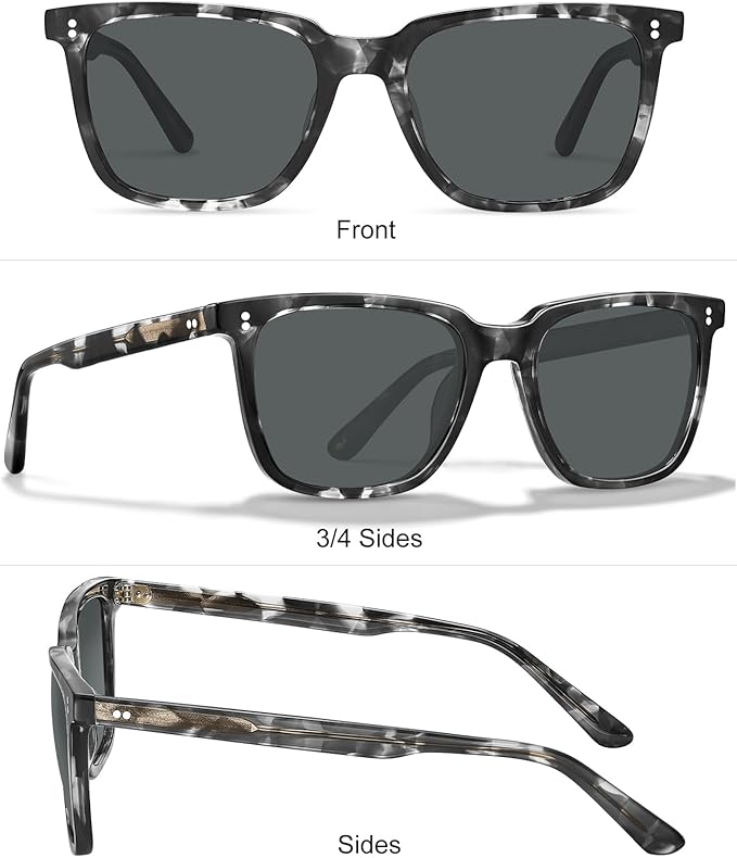 CARFIA Polarized Sunglasses for Women: Acetate, Small/Medium Size, UV400 Anti Glare CA5354