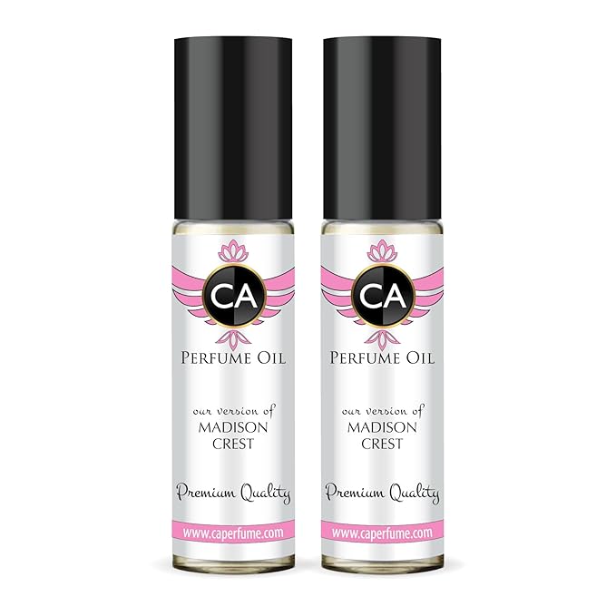 CA Perfume Impression of Madison Crest for Women Eau De Parfum Chypre Floral Scent Long Lasting Perfumes for Women Travel Size TSA Ready for Day and Night Wear 0.33 Fl Oz 10ml (Pack of 2)