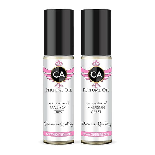 CA Perfume Impression of Madison Crest for Women Eau De Parfum Chypre Floral Scent Long Lasting Perfumes for Women Travel Size TSA Ready for Day and Night Wear 0.33 Fl Oz 10ml (Pack of 2)