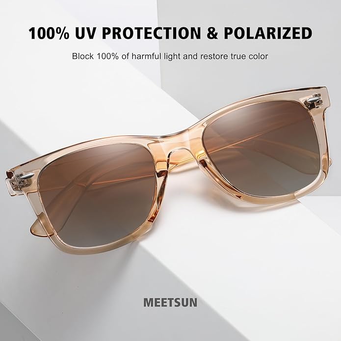 MEETSUN Retro Polarized Sunglasses for Women Men Classic Mirror Lens Driving Trendy Sun Glasses UV Protection (3 Pack)
