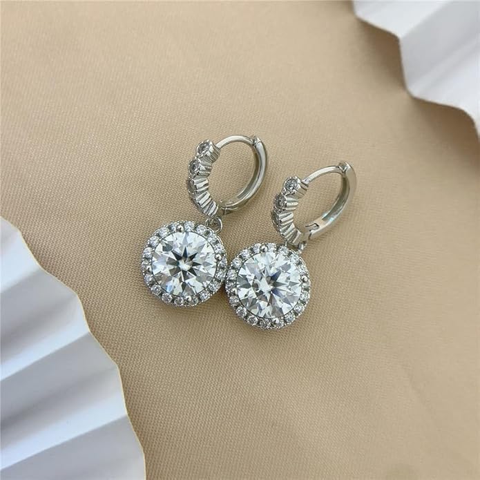 14K Solid Gold over S925 Sterling Silver 1/2/3 Carat Diamond Stud Earrings, Fashionable Classic Round Jewelry Earrings, Ideal for Making a Statement