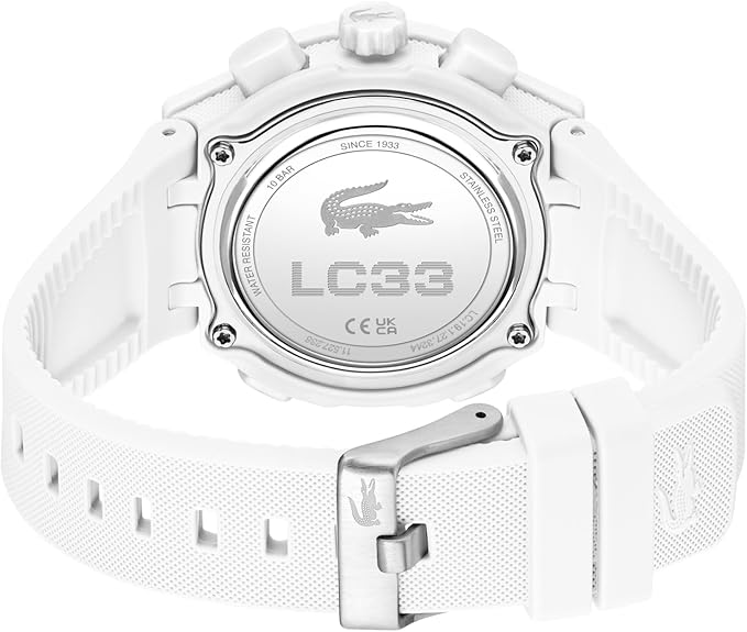 Lacoste LC33 Women's Analog Digital Watch, Silicone Strap, Contemporary, Sporty - Premium Fashion Timepiece - Gift for Her, 40mm