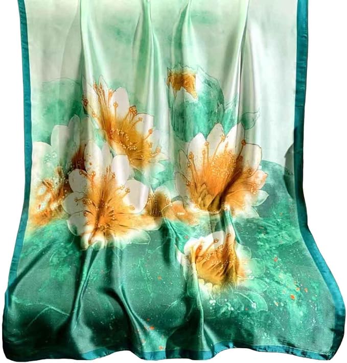 Pokeedioty Scarfs for Women Lightweight Head Scarf Fashion Scarves Elegant Floral Pattern Sunscreen Shawls and Wraps