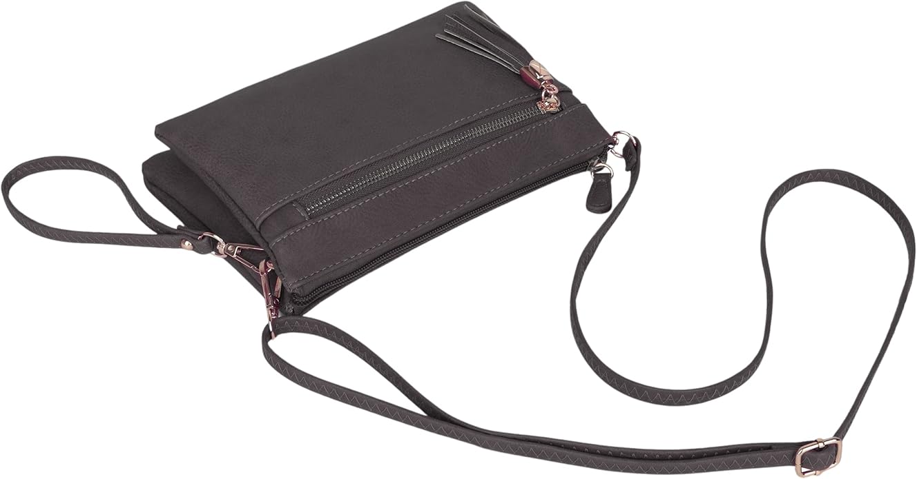 Solene Women's Lightweight Multi Compartment Wristlet Clutch Wallet Crossbody Bag