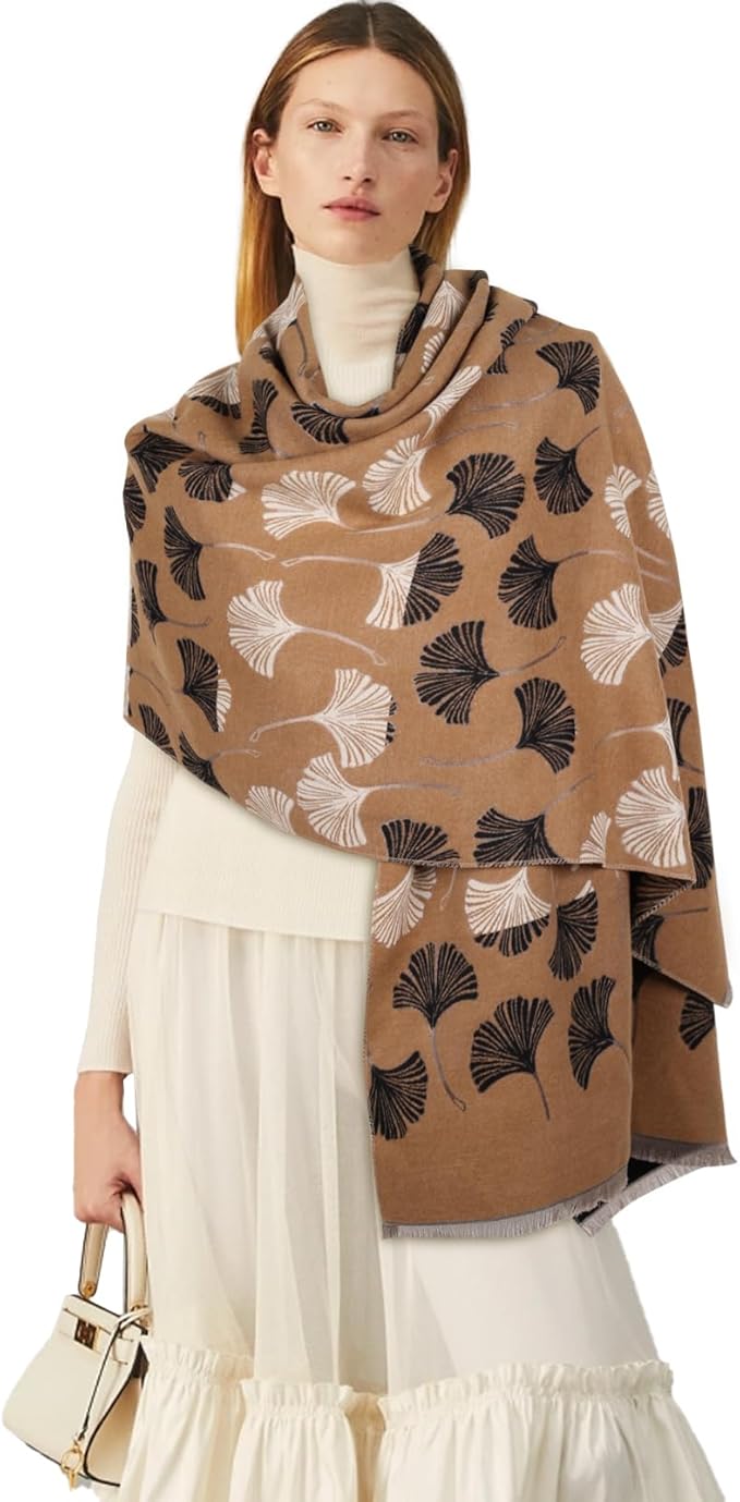 EXTREE Scarfs for Women Pashmina Silky Shawl Wrap for Evening Dressing Blanket Open Front Poncho Cape