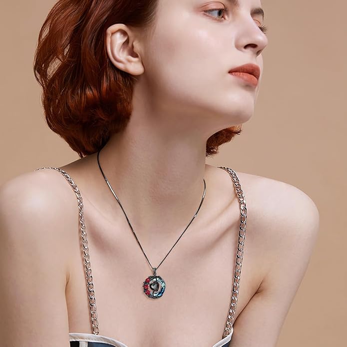 TOUPOP Birthstone Necklace 925 Sterling Silver Moon and Star Pendant with Blue Crystal Celtic Moon Jewelry Birthday Valentines Day Gifts for Women Mom Wife Her