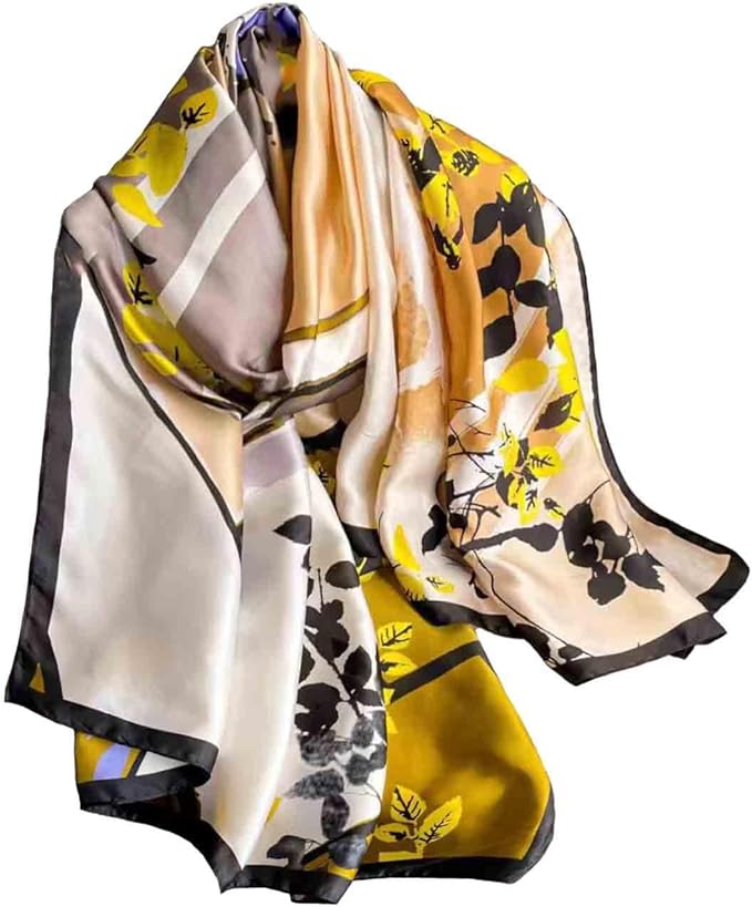 Pokeedioty Scarfs for Women Lightweight Head Scarf Fashion Scarves Elegant Floral Pattern Sunscreen Shawls and Wraps