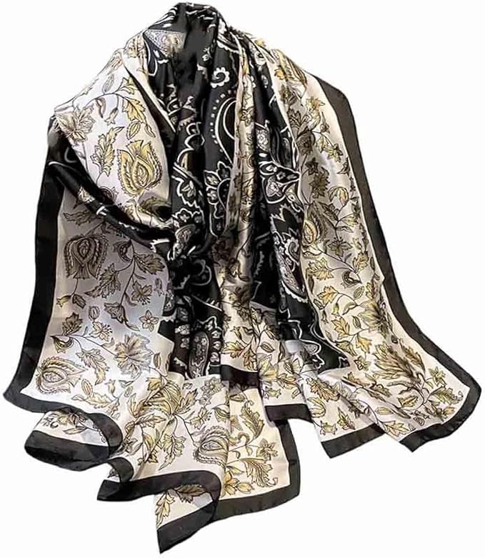Pokeedioty Scarfs for Women Lightweight Head Scarf Fashion Scarves Elegant Floral Pattern Sunscreen Shawls and Wraps