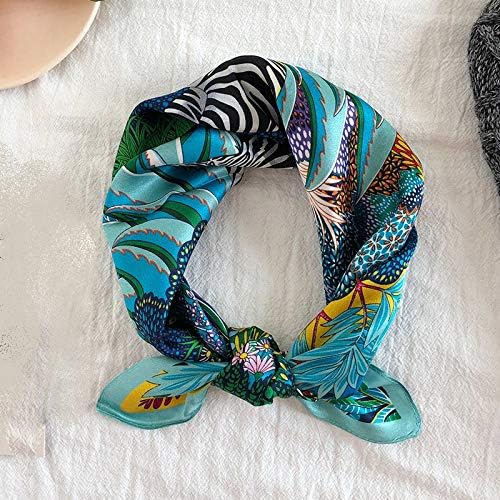 ANDANTINO 100% Real Mulberry Silk Scarf -21'' x 21''- Lightweight Neckerchief –Women Men Small Square Digital Printed Scarves
