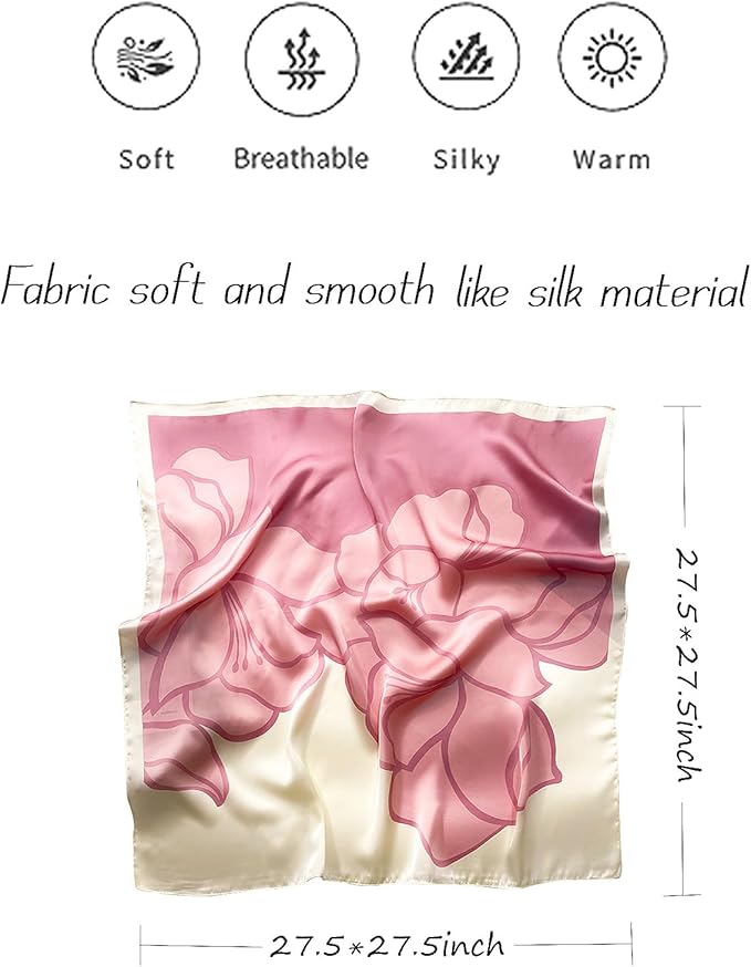 Satin Bandanas Head Scarf For Women Hair Scarves Accessories Lightweight Fashion Wrap Neck Silk Sleeping Headscarf