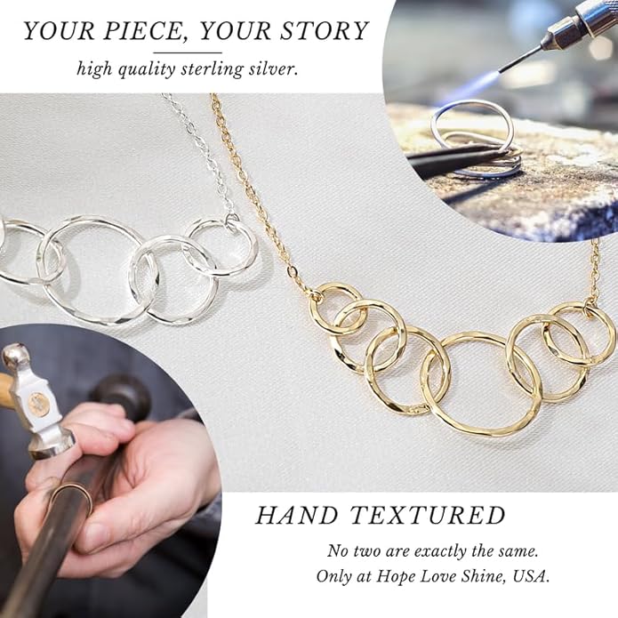 HOPE LOVE SHINE Mom Gift from Daughter - Sentimental, Meaningful Mother and Daughter Necklace, Jewelry, 14k Gold Plated Sterling Silver