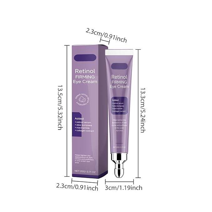 Retinol Eye Cream 20g - Anti Aging Eye Cream for Dark Circles & Puffiness - Reduces Wrinkles & Fine Lines, Firms & Brightens with Niacinamide & Collagen - Hydrating, Gentle Formula for All Skin Types