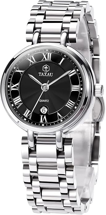 Gold Silver Two Tone Women Stainless Steel Watch Small Wrist ElegantDress Watch for Women Fashion Luxury Waterproof Day Date Analog Quartz Ladies Watches