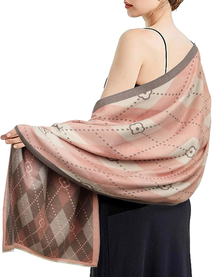 EXTREE Scarfs for Women Pashmina Silky Shawl Wrap for Evening Dressing Blanket Open Front Poncho Cape