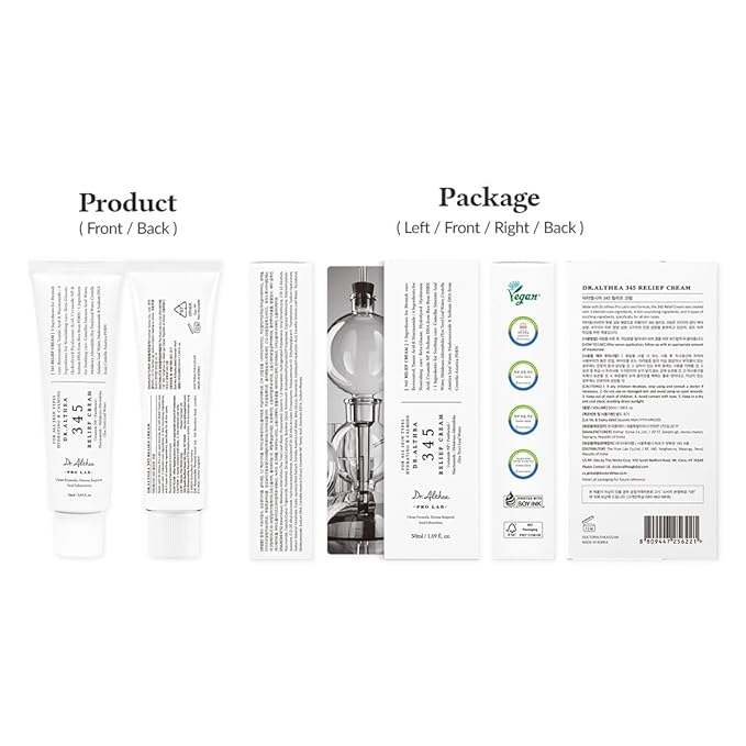 Dr.Althea 345 Relief Cream | Moisturizer for Soothing Recovery and Blemish Care with PDRN & Niacinamide | Korean Vegan Skin Care for All Skin Types, 1.69 Fl Oz (Ver.2 - Pack of 1)
