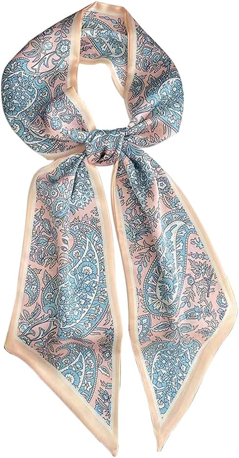 Livrerpi Silk Feeling Head Scarf Fashion Satin Hair Scarf Square Long Scarves for Women Gifts