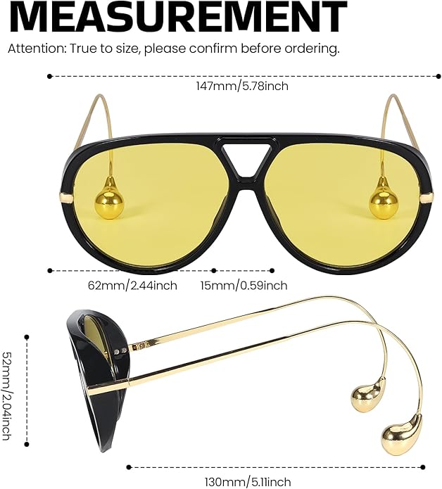 SODQW Oversized Aviator Sunglasses for Women With Earring Trendy Large Big XL Size 2025 Designer Ladies Shades