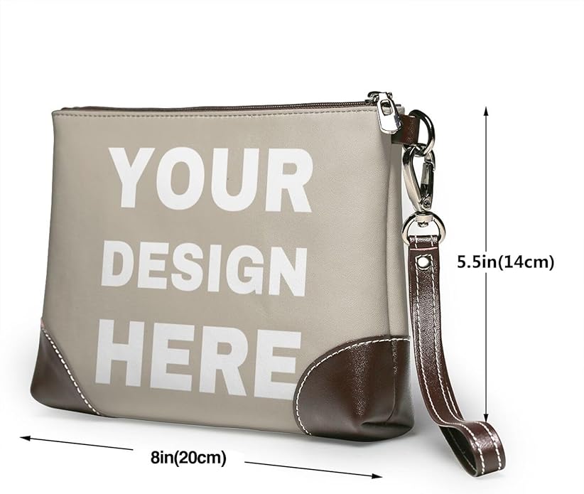 Custom Leather Wristlet Personalized Wallets For Women Men Wristlet Handbags Customized Clutch Purses For Women
