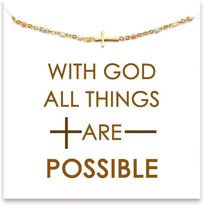 STORYJEWELLERY Christian Gifts for Women, Religious Confirmation and Baptism Gifts, Cross Bracelet for Women, Easter Gift, Encouragement Presents, Christian Jewelry