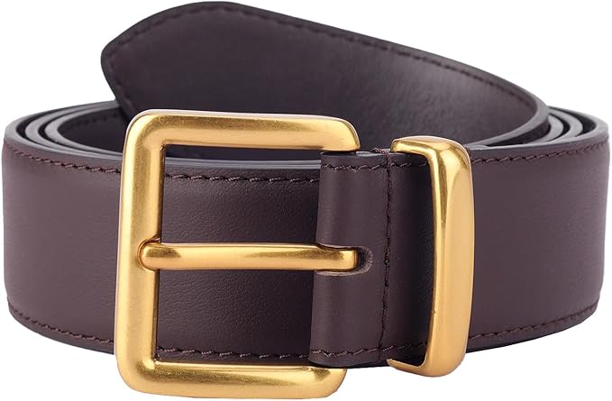 TINIDI Women Genuine Leather Belt for Jeans Pants Dress Fashion Ladies Waist Belt with Gold Buckle