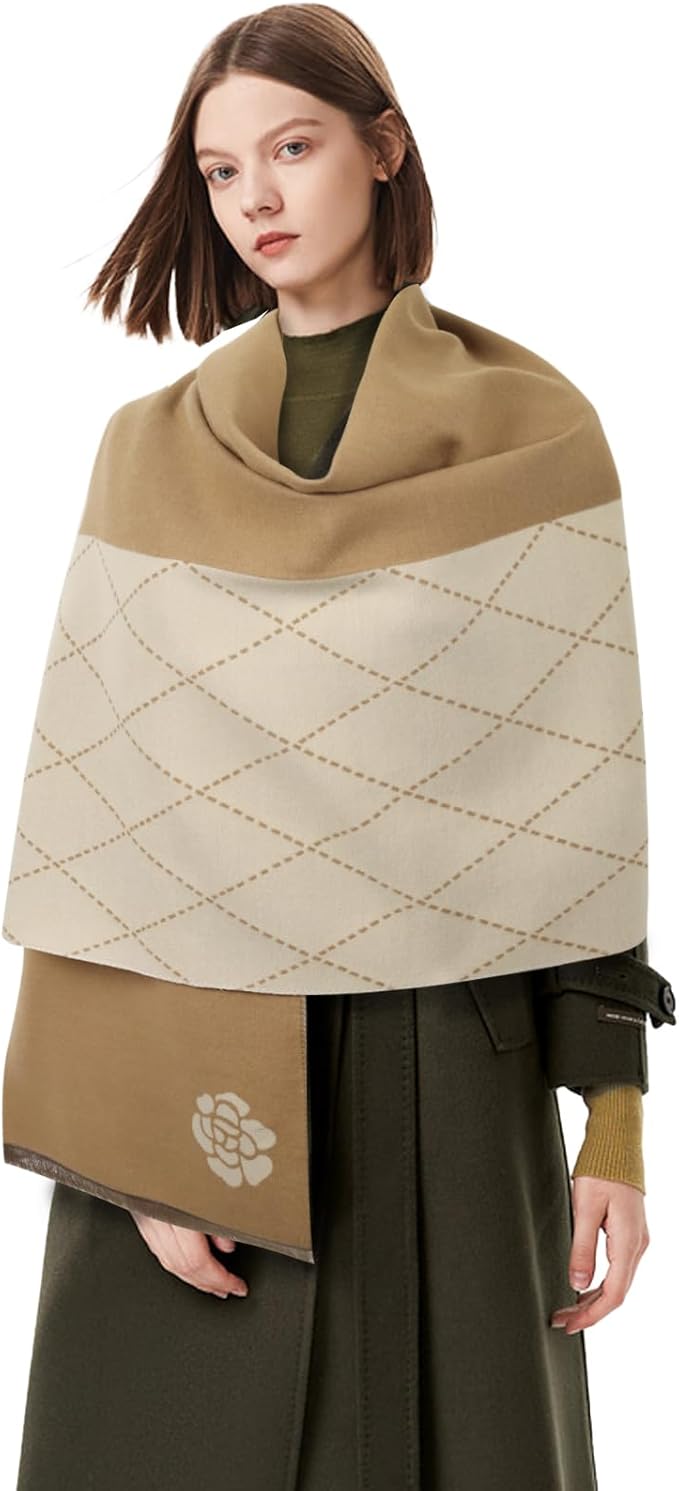 EXTREE Scarfs for Women Pashmina Silky Shawl Wrap for Evening Dressing Blanket Open Front Poncho Cape