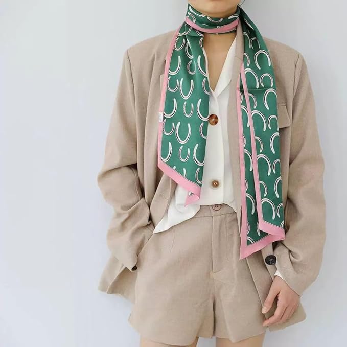 100% Mulberry Silk Ribbon Scarf for Hair Beach Head Wraps for Women Handbag accessories Necktie