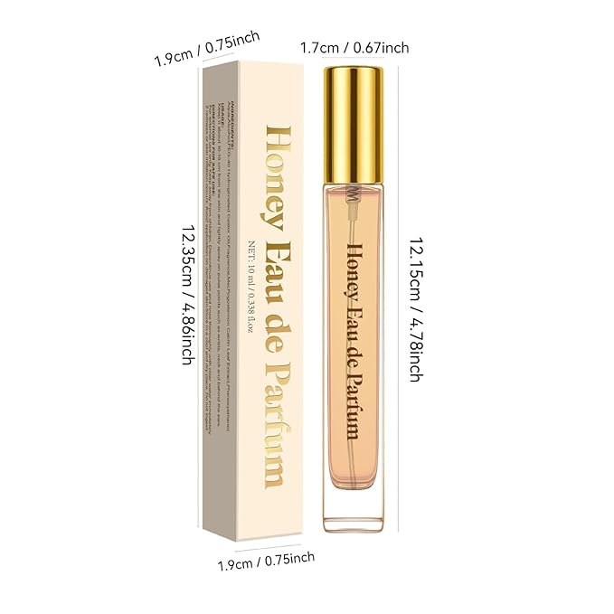Honey Parfum Travel Size Edition 10 ml, Long-Lasting Mini Perfumes for Women, Pocket Perfume for Women, Vegan Natural Premium Oil Scent, Romantic Valentine's Day Gift for Daily & Date Use (1)