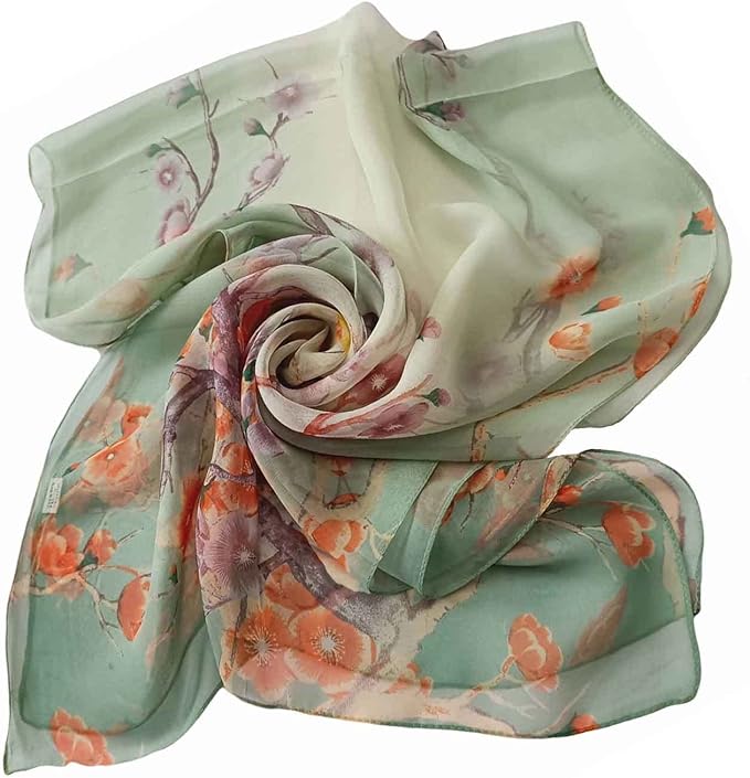 Pokeedioty Scarfs for Women Lightweight Scarves Elegant Floral Pattern Sheer Scarfs Shawls Wraps