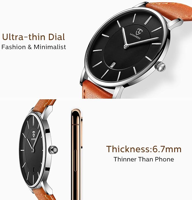 BEN NEVIS Watch, Mens Watch, Minimalist Fashion Simple Wrist Watch Analog Date with Leather Strap