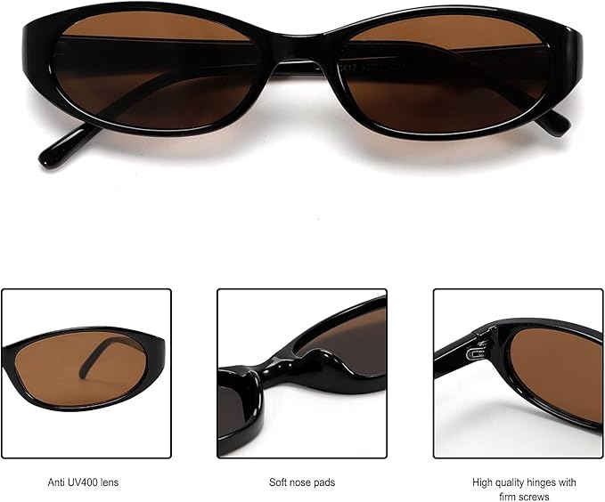 Retro Oval Sunglasses for Women 2026 90s Small Chic Cat Eye Sun Glasses Sunnies Lightweight Shades