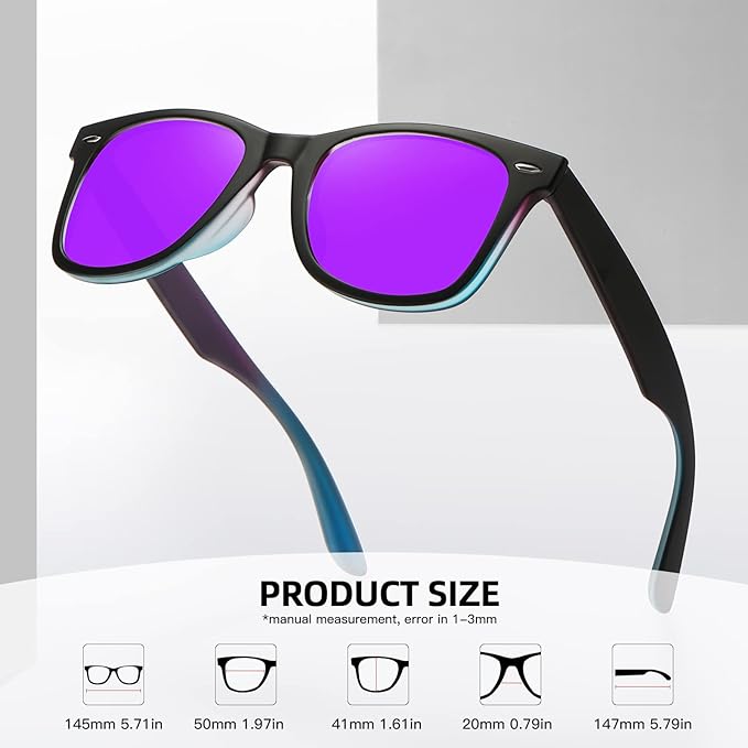 MEETSUN Polarized Sunglasses for Women Men Classic Retro Square Frame Driving Sun Glasses UV Protection