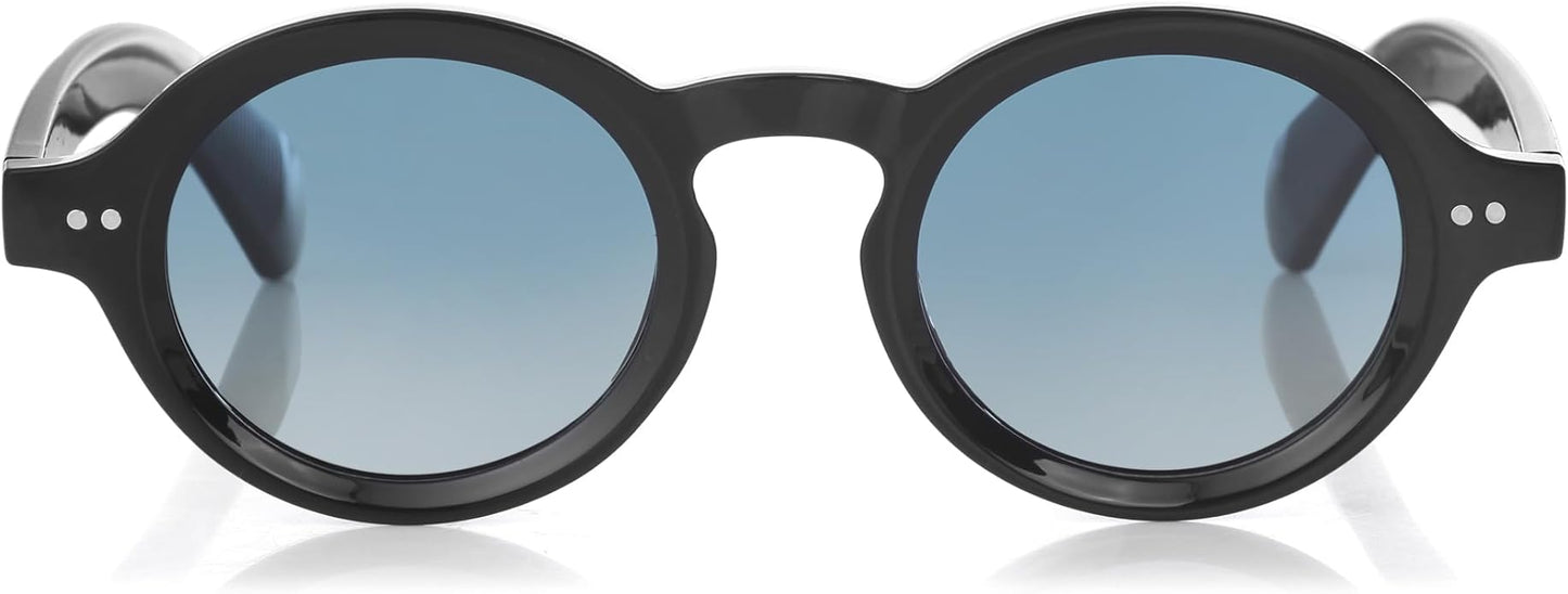 Trendy Round Polarized Sunglasses for Men Women Chunky Hippie Costume Sun Glasses 90s Circle Retro Style