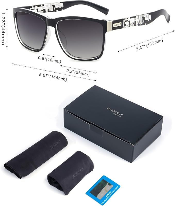 ANDOILT Sport Polarized Square Sunglasses