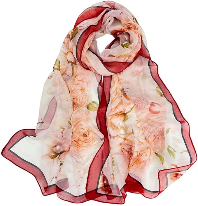 Xyueanlo Scarfs for Women Lightweight Fashion Floral Printed Scarves Neck Scarf Sunscreen Wraps Shawls