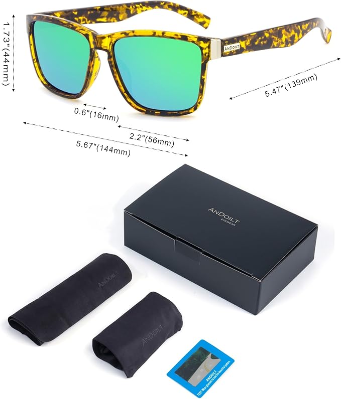 ANDOILT Sport Polarized Square Sunglasses